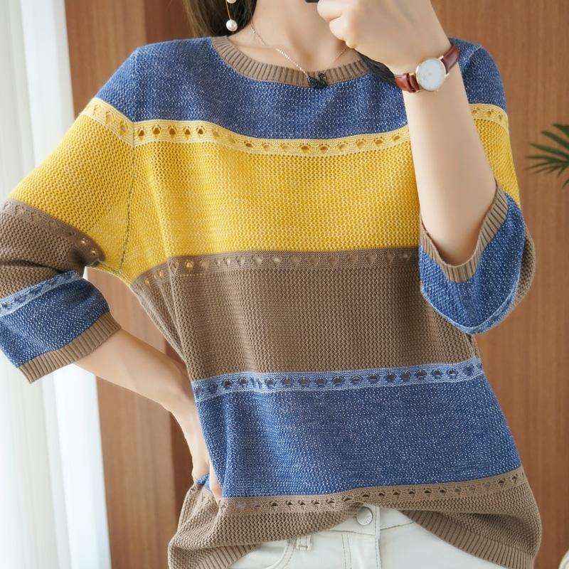 Summer Clothing Yarn - سترة نسائية بأكمام 3/4 على الطراز