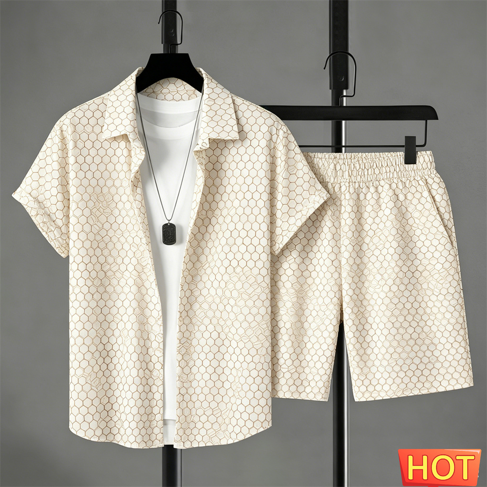 Summer Clothing Essentials - طقم قميص رجالي صيفي متدرج الألوان،