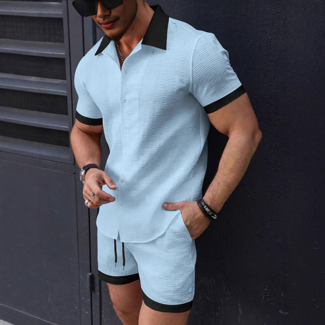 Summer Clothing Sets Men - طقم ملابس رجالي عصري من قطعتين،