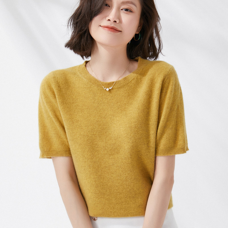 Summer Clothing Yarn - الربيع والصيف جديد قصيرة الأكمام المرأة