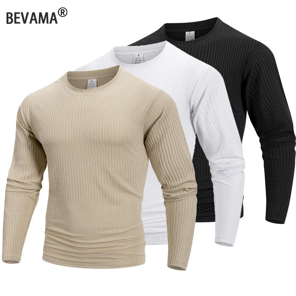 Summer Clothing Men - قميص رجالي بأكمام طويلة وياقة دائرية