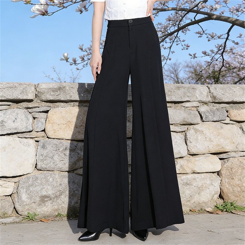 Palazzo Pant Wide - بنطلون نسائي واسع الساق بخصر مرتفع