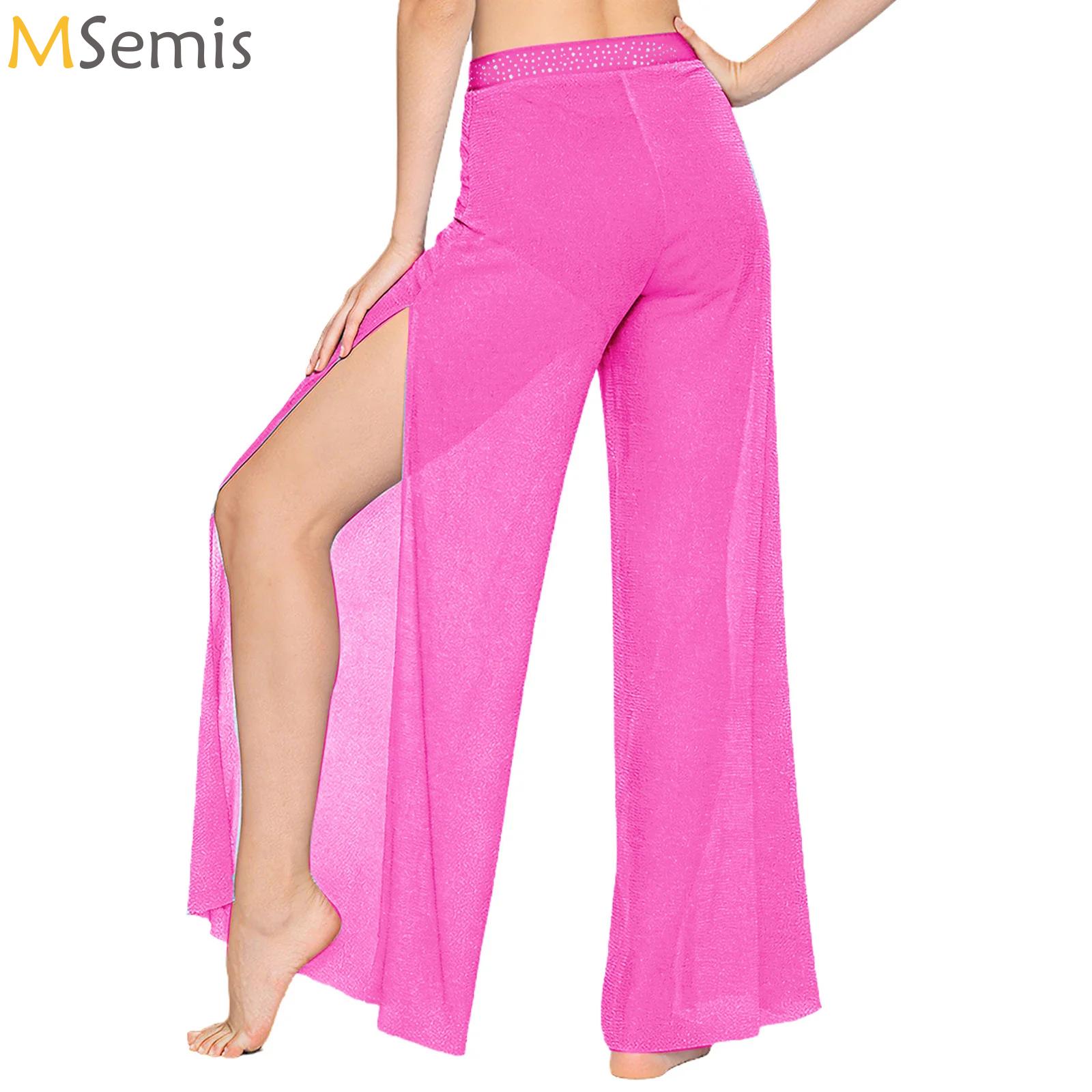 Palazzo Pant Wide - بنطلون واسع الساق من قماش شبكي