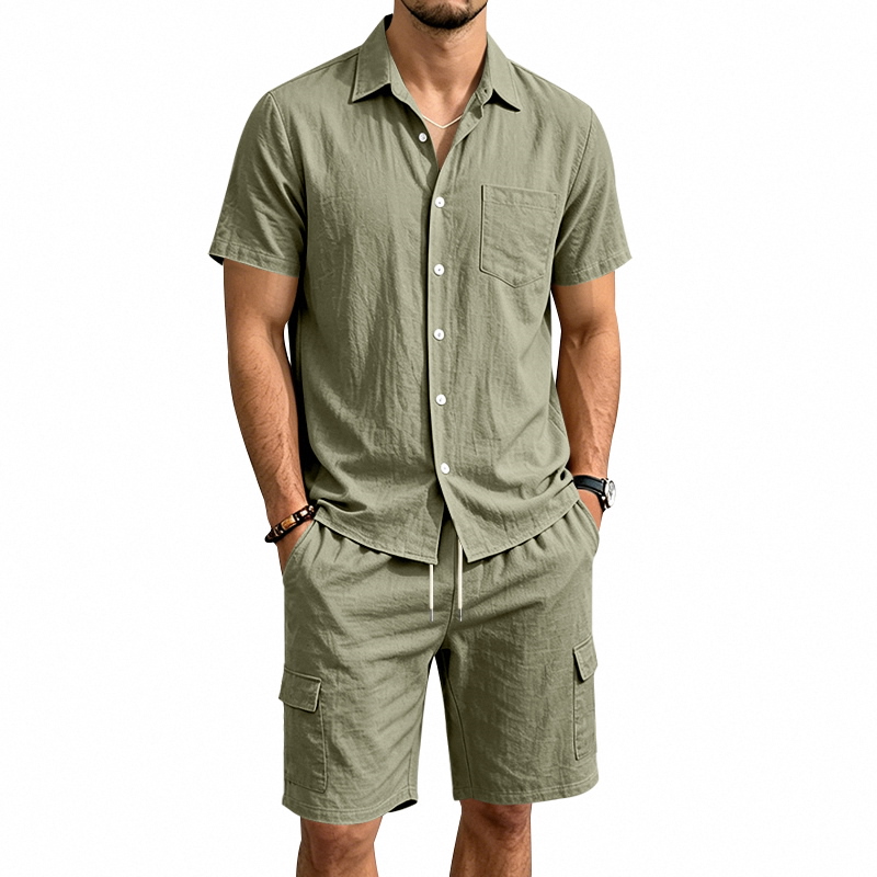 Summer Clothing Essentials - طقم صيفي أمريكي للرجال من قطعتين: