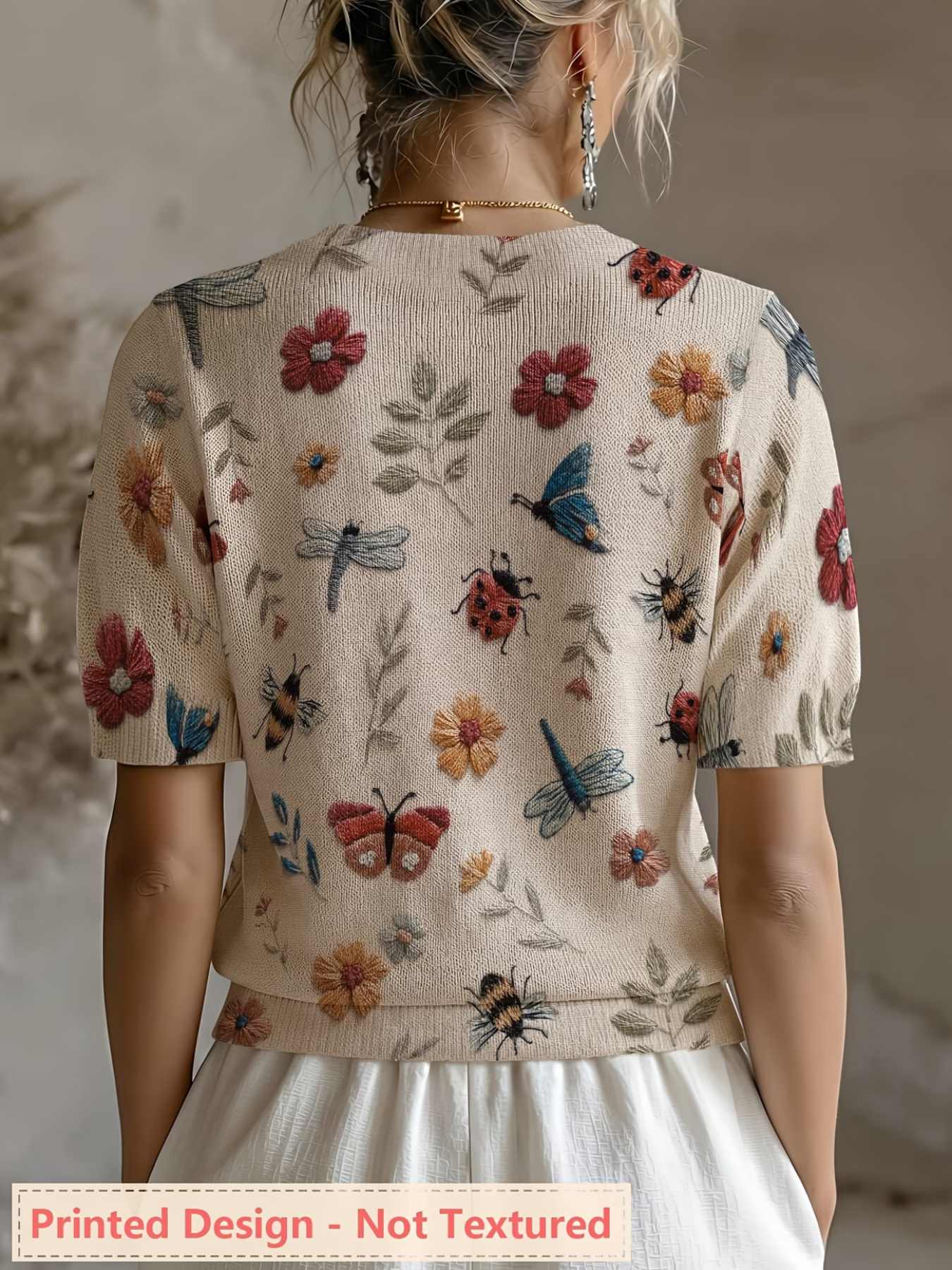 بلوزة نسائية جديدة بتصميم مطبو - مراجعة Summer Clothing Yarn وسعره