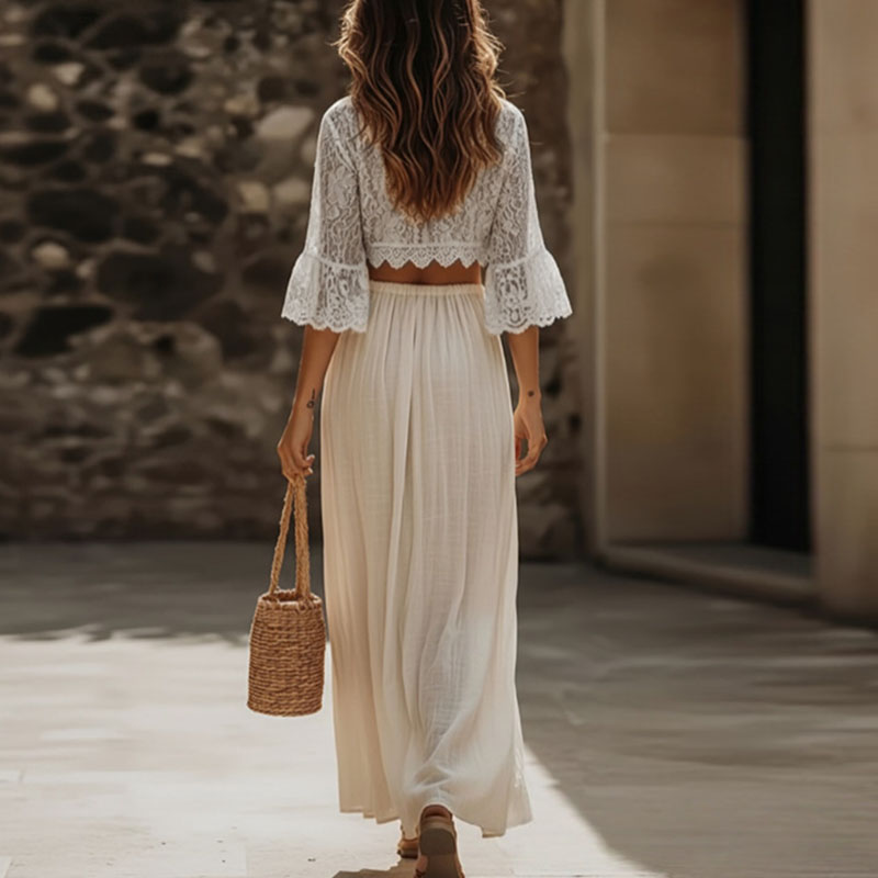 طقم نسائي بوهيمي من قطعتين من  - مراجعة Summer Clothing Vacation وسعره