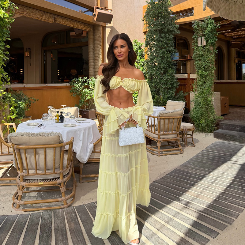 طقم نسائي أنيق من قطعتين باللو - مراجعة Summer Clothing Vacation وسعره