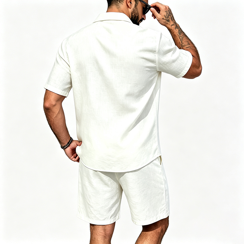 طقم رجالي من قطعتين من الكتان، - مراجعة Summer Clothing Essentials وسعره