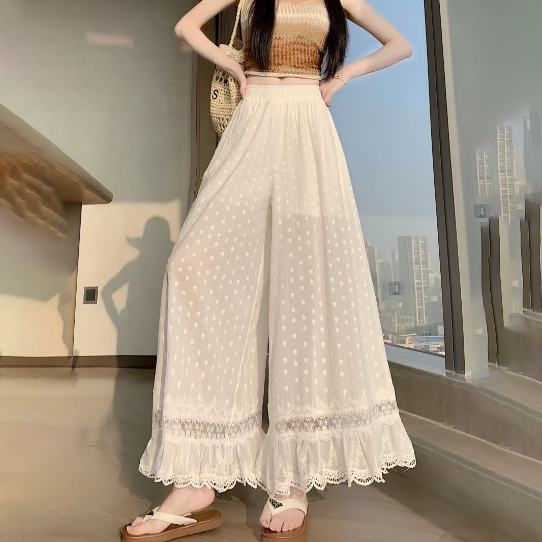 بنطلون نسائي أبيض واسع الساق ب - مراجعة Palazzo Pant Wide وسعره