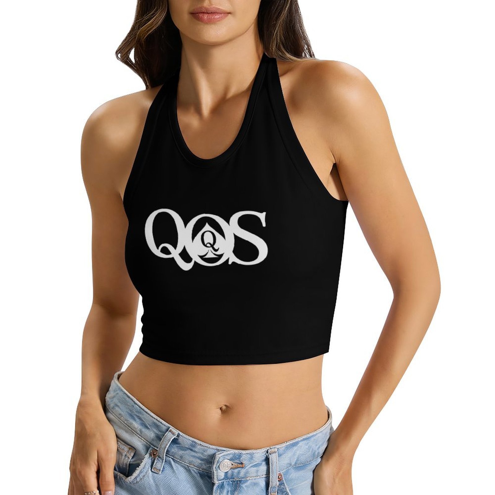 بلوزات نسائية بطبعة QOS بربطة  - مراجعة Halter Neck Top وسعره