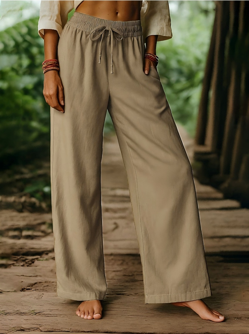 سراويل نسائية من الكتان بخصر م - مراجعة Palazzo Pant Wide وسعره