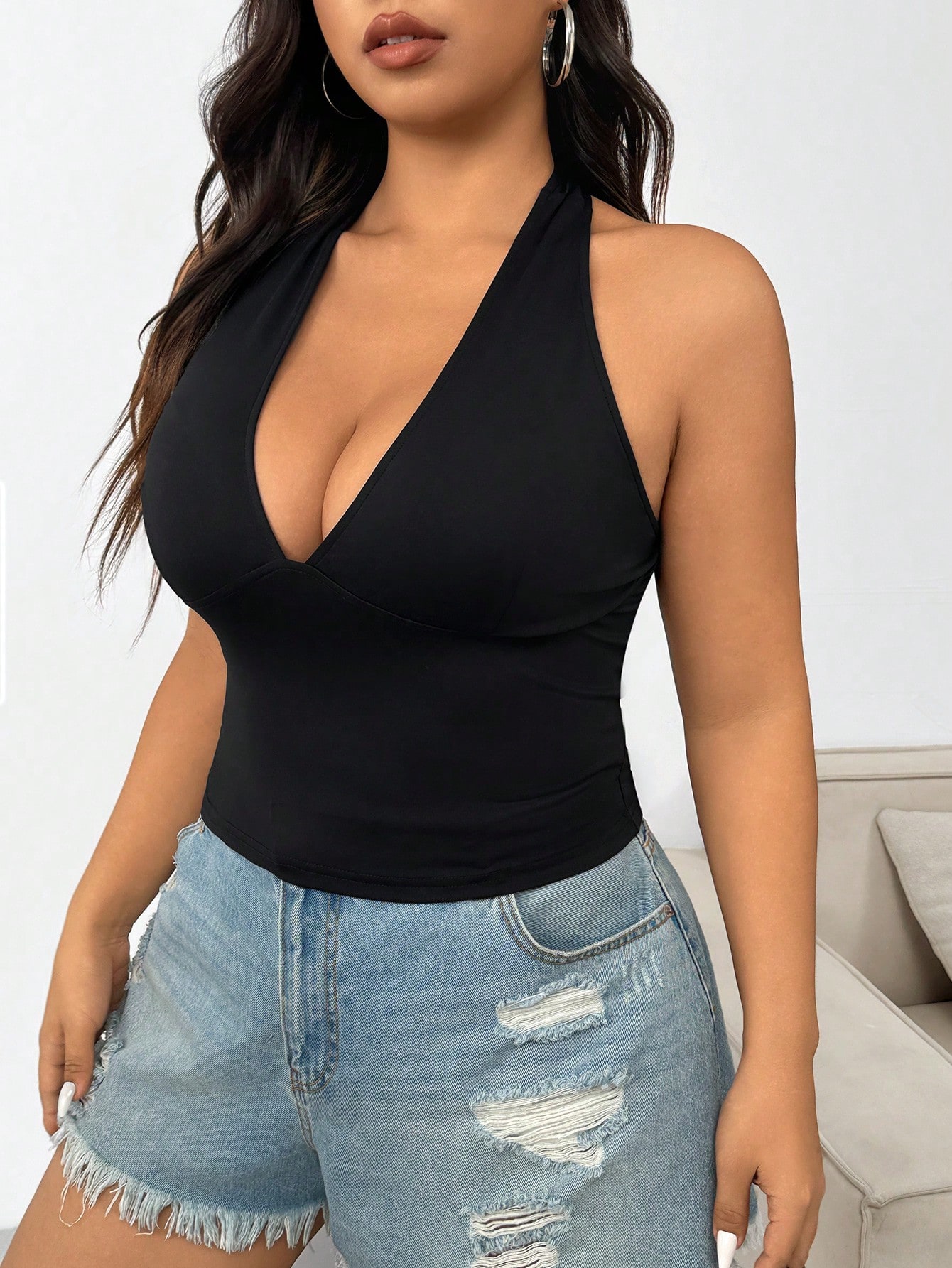 أزياء جديدة بلون زائد حجم أزيا - مراجعة Halter Neck Top وسعره