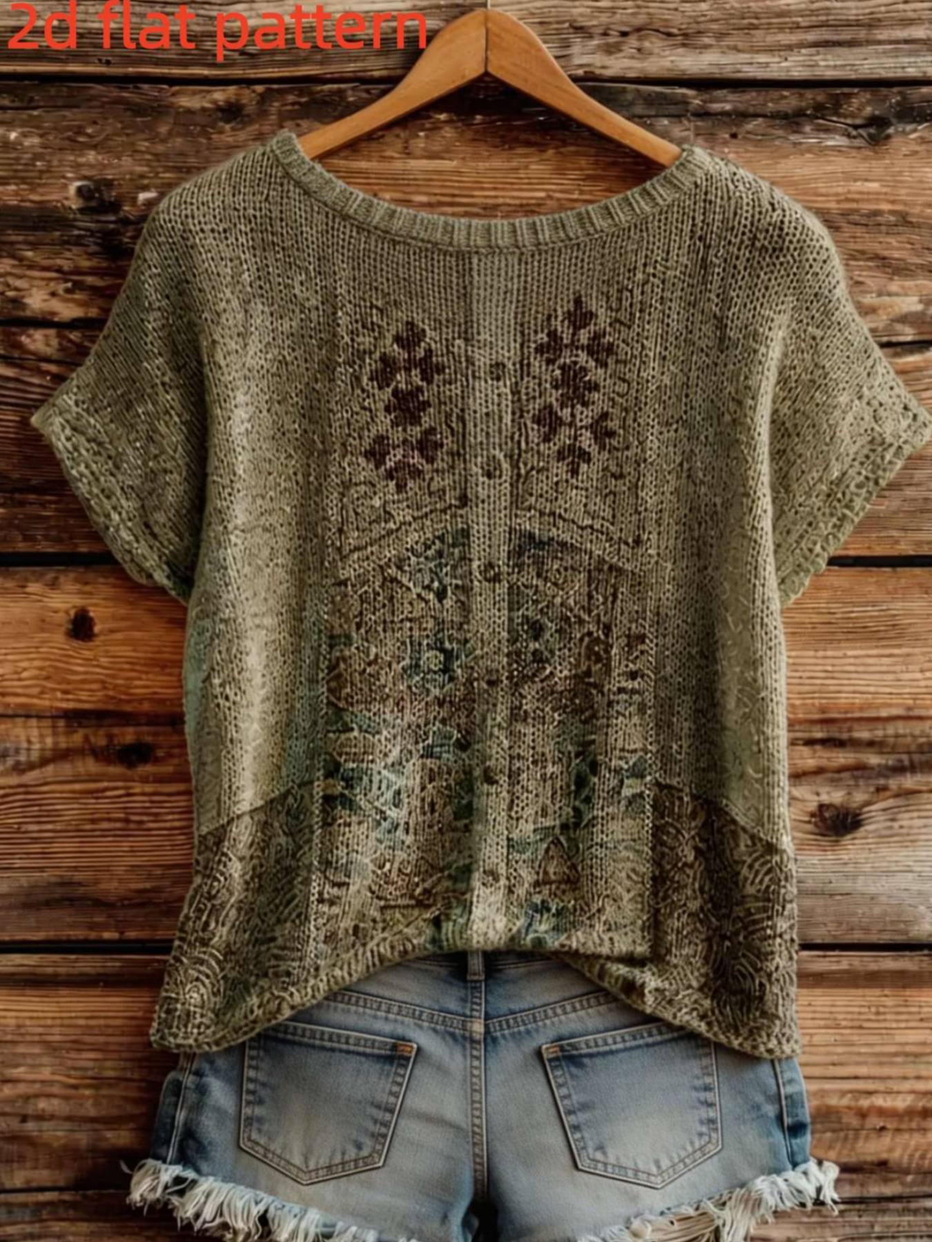 بلوزة نسائية جديدة بتصميم مطبو - مراجعة Summer Clothing Yarn وسعره