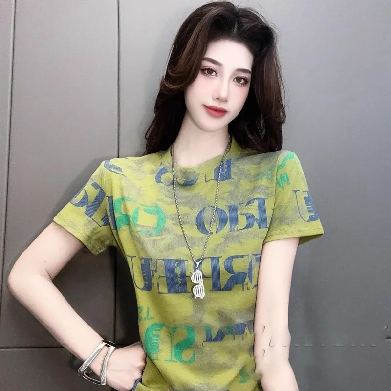 تي شيرت نسائي فضفاض بأكمام قصي - مراجعة Yellow Summer Clothing وسعره