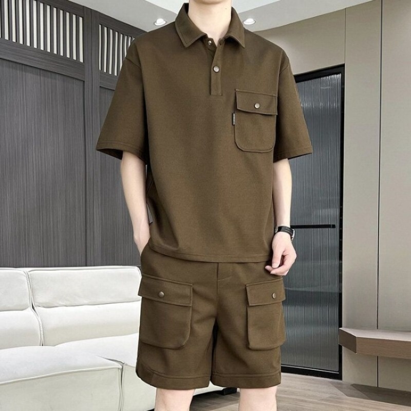 طقم قميص بولو بأكمام قصيرة وشو - مراجعة Summer Clothing Sets Men وسعره