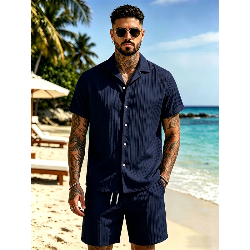 طقم بدلة صيفية غير رسمية للرجا - مراجعة Summer Clothing Sets Men وسعره