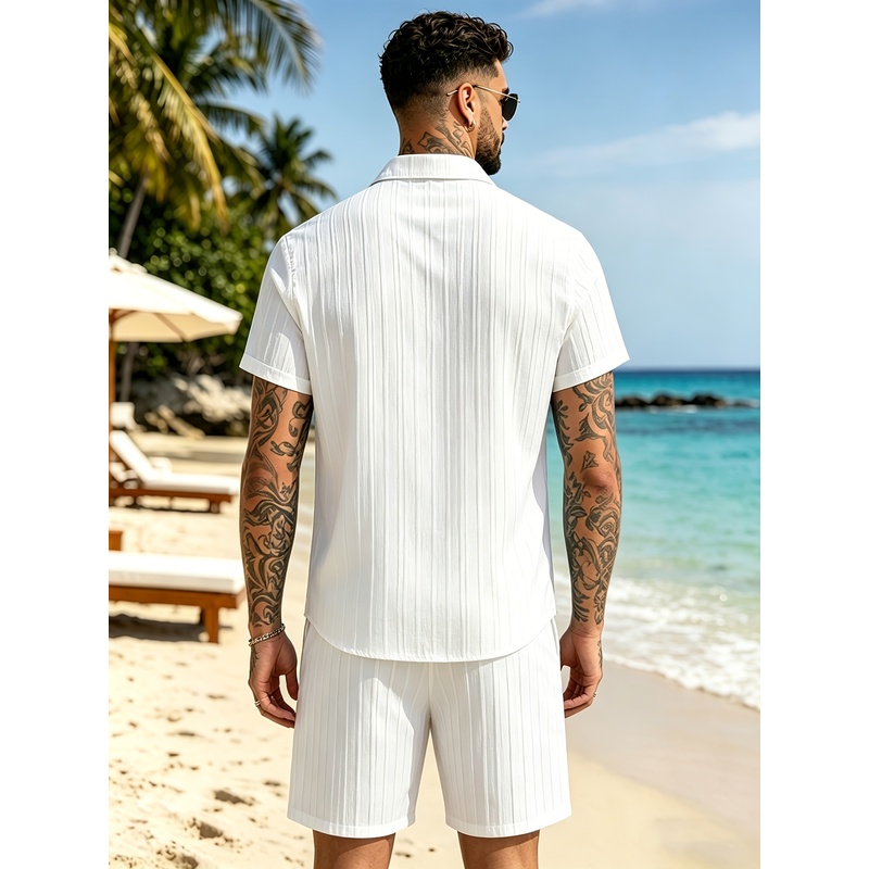 طقم بدلة صيفية غير رسمية للرجا - مراجعة Summer Clothing Sets Men وسعره