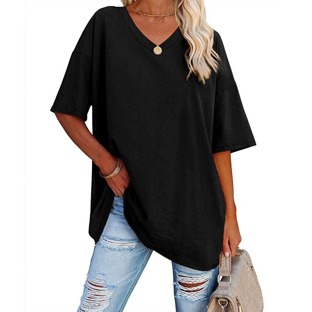 بلوزة نسائية فضفاضة برقبة على  - مراجعة Summer Clothing Amazon وسعره