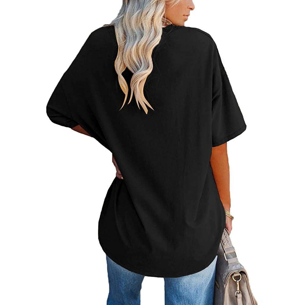 بلوزة نسائية فضفاضة برقبة على  - مراجعة Summer Clothing Amazon وسعره