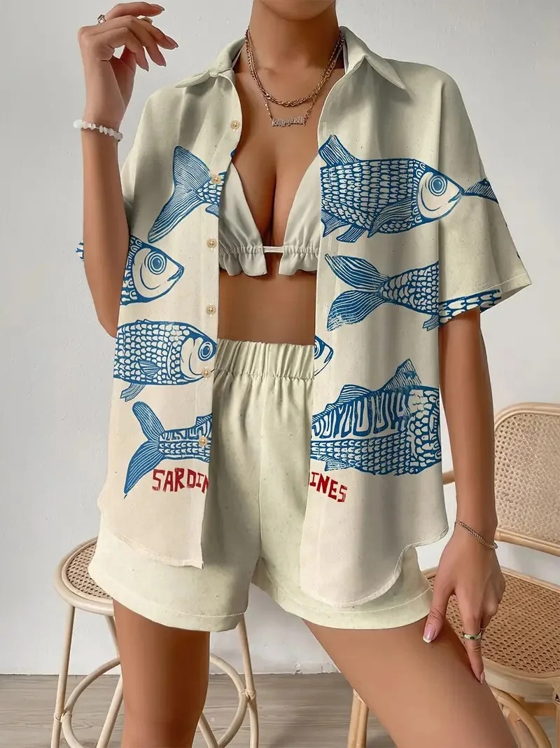 موضة طباعة عطلة الشاطئ 2 قطعة  - مراجعة Summer Clothing Vacation وسعره