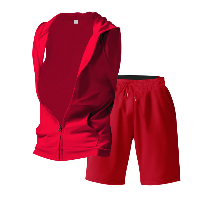 طقم رجالي من قطعتين: هودي بدون - مراجعة Summer Clothing Sets Men وسعره