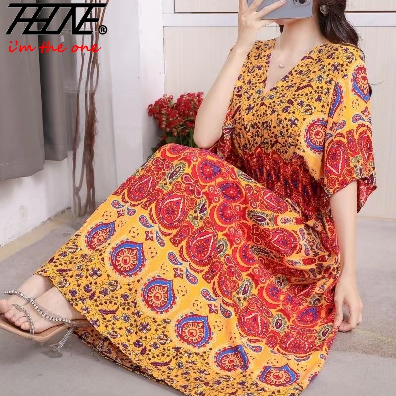 فستان طويل طويل للنساء ، ملابس - مراجعة Indian Summer Vintage Clothing وسعره