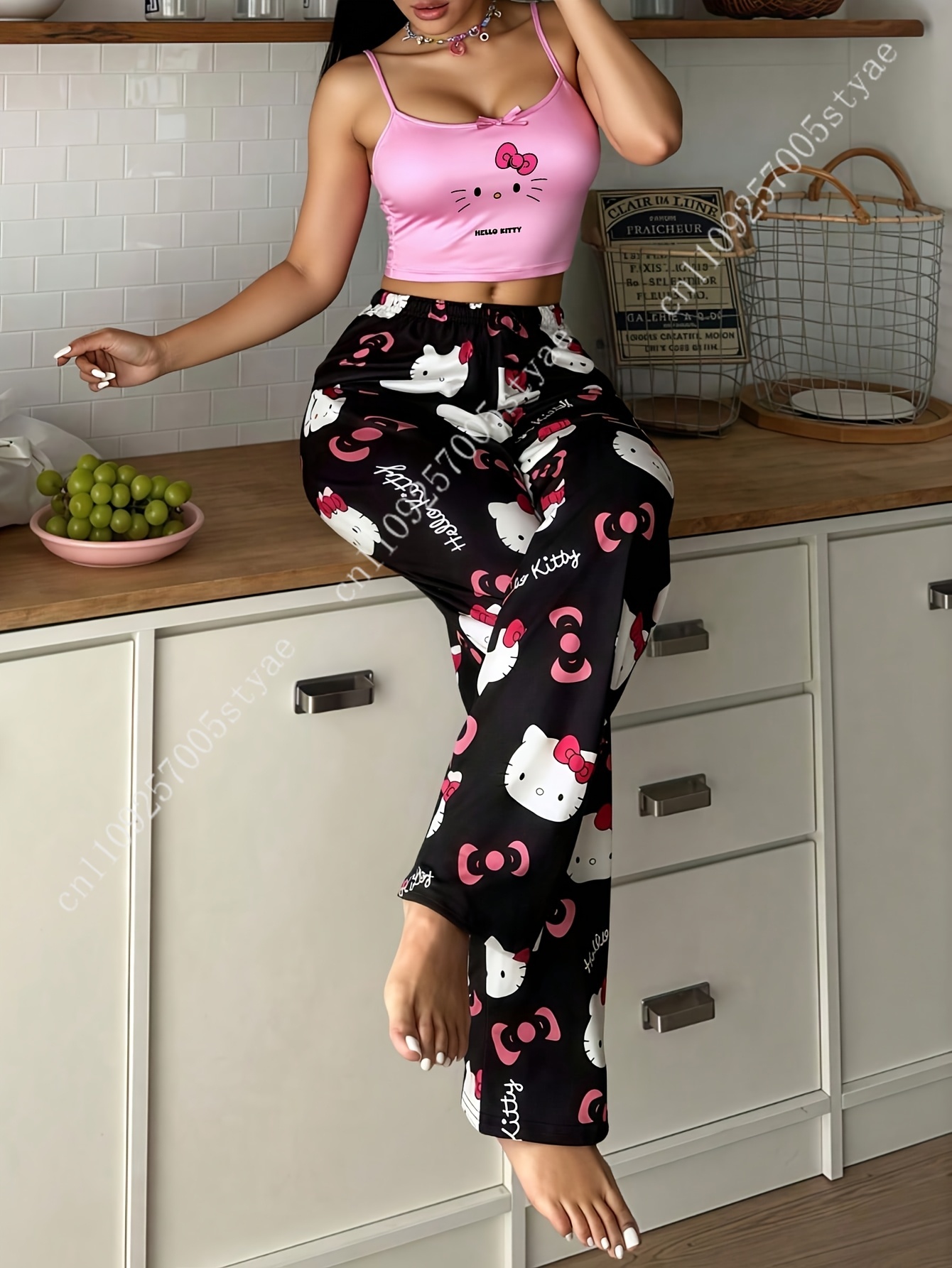 طقم بيجامة سانريو هالو كيتي مك - مراجعة Halter Neck Top وسعره