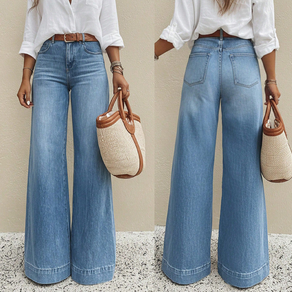 بنطلون جينز نسائي واسع الساق ب - مراجعة Palazzo Pant Wide وسعره