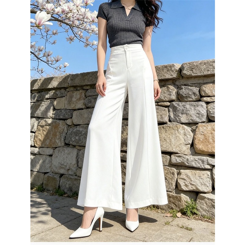 بنطلون نسائي واسع الساق بخصر م - مراجعة Palazzo Pant Wide وسعره