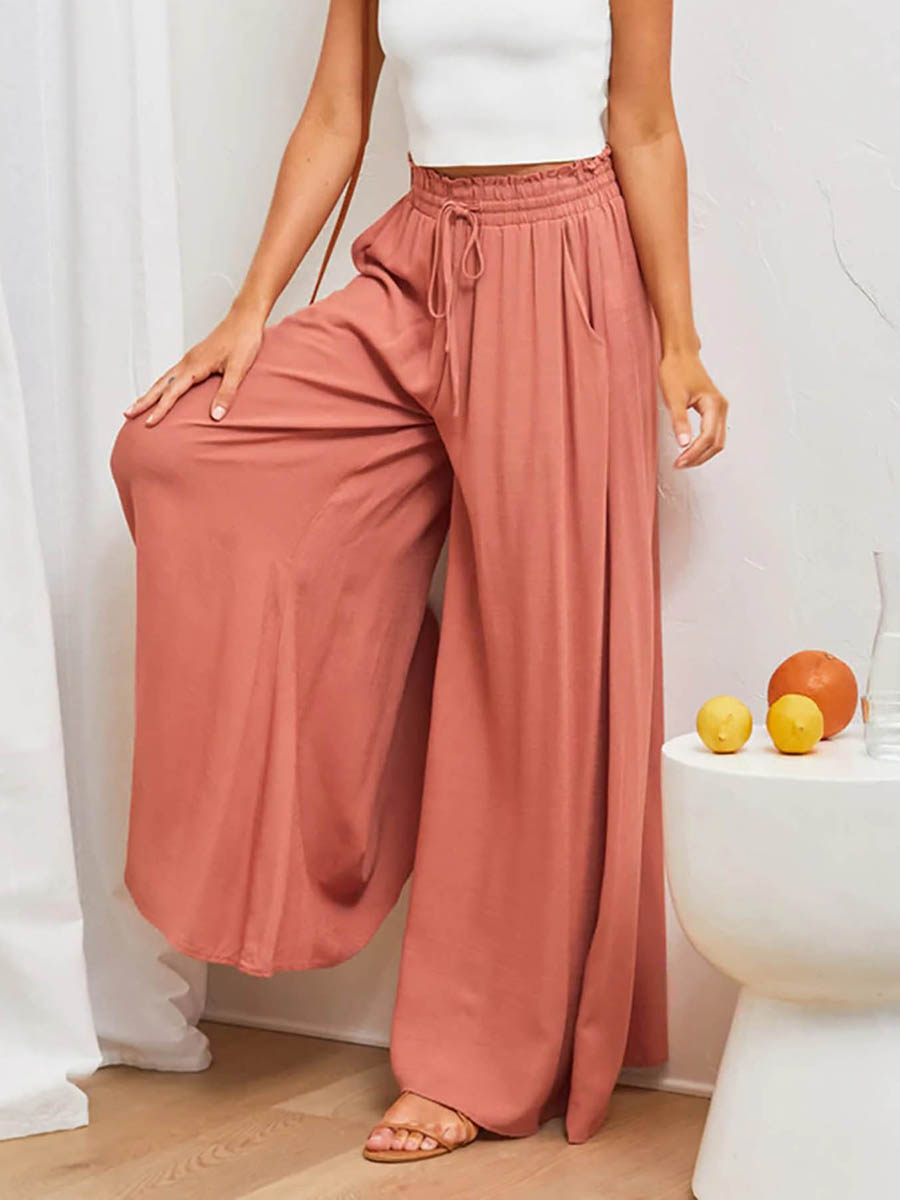 بنطلون نسائي واسع الساق بخصر م - مراجعة Palazzo Pant Wide وسعره