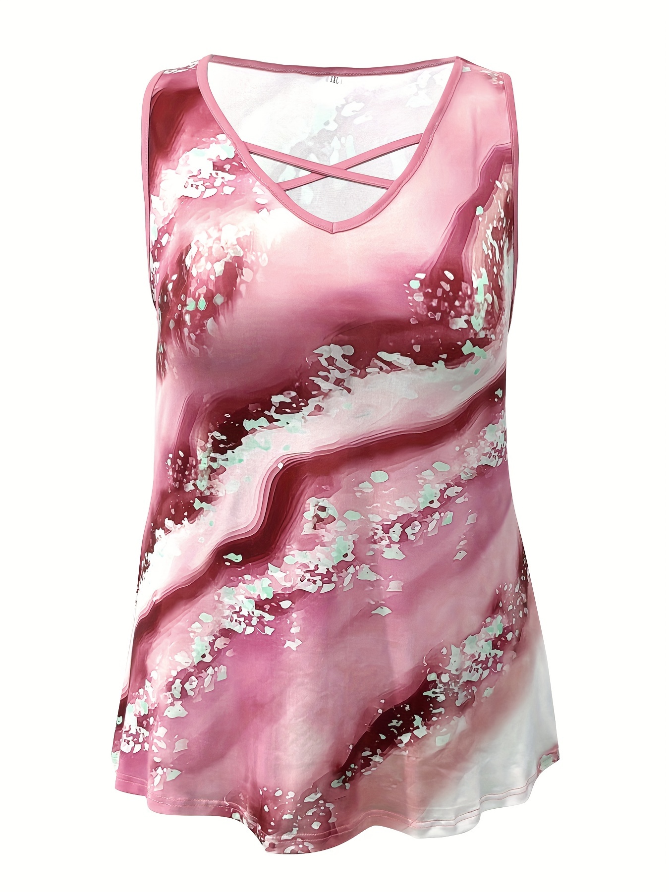 حجم كبير طباعة الرخام تانك الأ - مراجعة Halter Neck Top وسعره